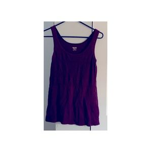 Purple tank top.